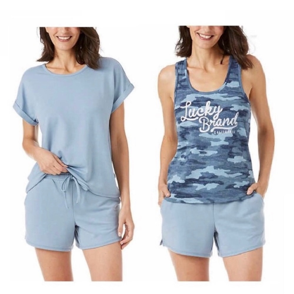 Lucky Brand 3-Piece PJ Sets—Includes Tee, Tank & Shorts